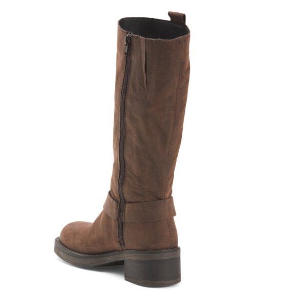 RIZZOLI Brown Made In Italy Nubuck Leather Moto Boots - Picture 2 of 2